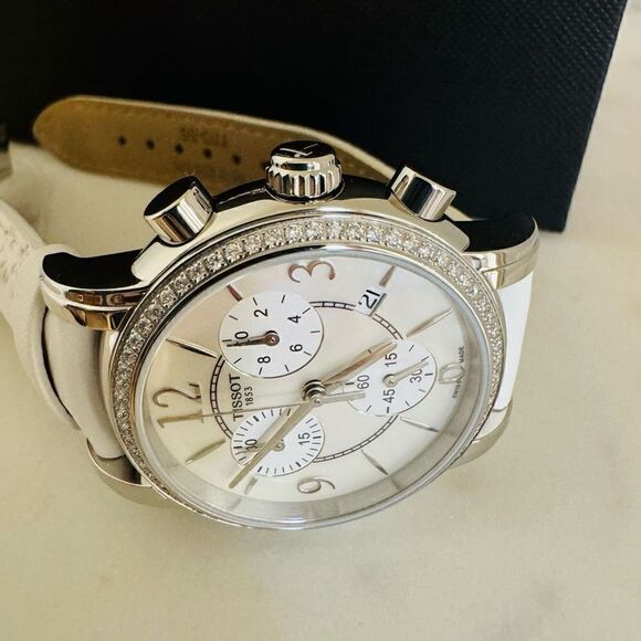 Tissot Women's Dressport Diamond Synthetic Leather Watch 35mm T050.217.67.117.00 - Picture 7 of 16